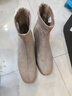 达芙妮马丁靴女2025秋冬新款绒面洋气小短靴气质百搭靴子女法式瘦瘦靴女 杏色绒面-跟高5.2CM 38 实拍图