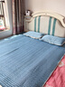 南极人（Nanjiren）泰国乳胶凉席1.5x2米可机洗冰丝凉席乳胶床笠款三件套夏凉席垫子 M繁星蓝【加厚乳胶 母婴可用】 150x200cm乳胶凉席+枕套2只 实拍图