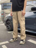 柏铭臣休闲裤男夏季美式工装宽松直筒阔腿冲锋户外运动百搭长裤子男士 卡其色 XL【建议125-140斤】 实拍图