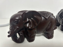 花梨木雕大象摆件一对小象实木雕刻吉祥物礼品家居客厅工艺品 黑檀木精雕象长10cm一对 实拍图