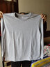 维若斯 T恤女长袖2022圆领打底衫内搭外穿纯棉白色纯色上衣宜搭 灰色 M（90-110斤） 实拍图