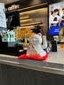 楚象招财猫摆件自动招手店铺前台招财装饰品水晶发财树送朋友开业礼物 米色时尚招财猫开业礼品摆件【礼盒装】 实拍图