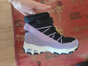 Skechers斯凯奇儿童绒绒靴雪地靴保暖男童棉鞋防寒加绒高帮女童靴660092L 女童/黑色/薰衣草色/BKLV 35 实拍图