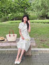 达芙妮新中式包头凉鞋女夏季2025新款粗跟一字带凉鞋后空时尚玛丽珍女鞋 米色【国风新中式】 38 实拍图