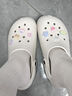 利达妮（TZLDN）洞洞鞋女款2024年最新款外穿防滑防臭厚底eva孕妇包头凉鞋女夏季 奶油白水晶熊 【10颗装】 40-41 【标准码】 实拍图