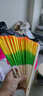 扇子舞蹈扇广场舞东北大秧歌双面18骨三色渐变广场跳舞扇一对 18骨31飘20绿黄玫 左右手一对 实拍图