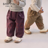 巴厘小猪（BALIPIG）裤子女童加绒加厚灯芯绒长裤宝宝秋冬季保暖裤2024新款儿童休闲裤 奶咖 90 cm 实拍图