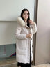 XAQ羽绒服女长款2023秋冬时尚洋气90白鸭绒加厚保暖狐狸大毛领外套女 冰川白 S（80-110斤） 实拍图