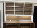海瑞森【免费定制】海瑞森 双人书桌书架书柜一体电脑桌卧室书桌学习桌 A08深灰色+浮雕白 长2000*深600 实拍图