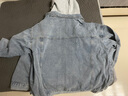 至唯 痞帅牛仔夹克男春秋潮牌ins连帽宽松百搭外套潮流韩版假两件上衣 蓝色 XL 【推荐130-150斤】 实拍图