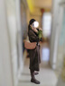 狄德拉真皮不过膝长筒靴女秋冬款厚底粗跟显瘦高筒骑士靴百搭方头长靴 棕色单里（标准筒围） 37 (235mm) 标准码 实拍图
