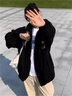 唐号灯芯绒外套男春秋ins潮牌衣服潮流春季港风青少年夹克高级感痞帅 黑色 XL 实拍图