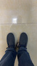斯凯奇（Skechers）男鞋秋冬一脚蹬乐福鞋帆布鞋厚底低帮休闲商务鞋66387 蓝色/BLU 41.5 实拍图