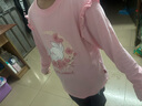 真维斯女童t恤纯棉长袖春秋款儿童圆领打底衫可爱薄款上衣女孩秋装 粉 J弯月樱花 140 实拍图