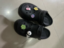 天美意增高厚底洞洞鞋轻便耐磨休闲运动凉拖鞋一脚蹬 黑色 39 实拍图