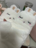 柳欣 手套女秋冬季可爱兔子翻盖半指露指加厚防寒保暖手套学生日礼物 白色 均码 实拍图