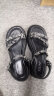 卓诗尼厚底凉鞋女2024年夏季新款增高一字带女鞋子国风新中式沙滩鞋女 黑色 38 晒单实拍图
