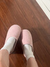 内泊乳胶棉拖鞋男冬季天女士羊毛毛防臭防滑静音保暖大码家居舒服软底 初桃粉 41-42 大1码宽松 实拍图