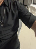 歌朴伟 短袖衬衫男夏季冰丝薄款宽松垂感休闲五分半袖衬衣服 黑色(短袖衬衫) 2XL 晒单实拍图