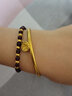 金石灵天然紫牙乌石榴石手链女黄金足金999手串转运珠本命年送生日礼物 石榴石足金手链4mm 实拍图