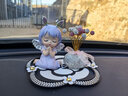 长存（CHAnGCUn）汽车摆件镶钻可爱安妮天使车上中控摆台高档车载装饰车内饰品女神 紫安妮+漫天星+镶钻花朵垫 实拍图