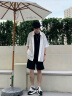 GLM衬衫男夏季短袖韩版宽松透气美式潮流百搭休闲半袖港风 实拍图