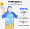 swimbobo儿童游泳连帽开衫斗篷速干浴巾女男童沙滩巾温泉浴袍斗篷S134蓝色 实拍图