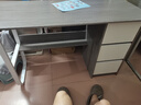 普派电脑桌家用台式书桌学习桌带抽屉员工办公室桌椅组合学生写字桌子 【特价冲量】莫兰迪灰色120cm 实拍图