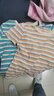 欧贝汐条纹T恤女春夏季新款女装修身短款韩版女士打底衫上衣短袖女学生 绿色 M 实拍图