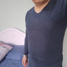 Clarkarida男士保暖内衣男双面暖绒加绒加厚德绒秋衣秋裤男打底棉毛衫保暖衣 深蓝可外穿【双面德绒】V领套装 3XL （180-200斤） 实拍图