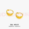 周六福足金999简约黄金耳环女送妈妈耳饰计价AA090834 一对 约3.37g  实拍图