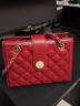 星昔红色结婚包包女2023新款高级质感秋冬菱格单肩包斜挎包婚礼新娘包 红色 实拍图