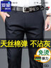 罗蒙（ROMON）休闲裤男士夏薄款宽松直筒商务裤子男中年爸爸冰丝弹力免烫西装裤 藏青 【夏季薄款】 35 (2尺8腰围) 实拍图