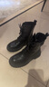 达芙妮马丁靴女厚底新款高跟女靴英伦风短靴皮靴休闲女鞋 黑色加绒 38 实拍图