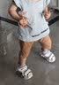 B.Duck小黄鸭童鞋儿童凉鞋男女童卡通时尚灯鞋夏季包头沙滩鞋5006白蓝22 实拍图