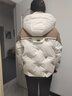 高品质白鸭绒羽绒服刺绣爱心短外套2023冬新款连帽小个子宽松保暖 米白色 M (80-110斤) 实拍图