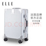 ELLE行李箱法国时尚品牌拉杆箱铝框防刮万向轮出差密码锁旅行箱 银色【铝框款】 24英寸 【需托运 | 5天旅程】 实拍图