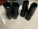 爱步（ECCO）靴子女 女鞋冬季牛皮短靴粗跟保暖女靴 雕塑222413 HL 黑色22241301001 36 （尺码偏小，建议拍大一码） 实拍图