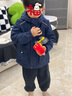 暇步士（Hush Puppies）童装儿童厚风衣冬季新款男女大童纯色摇粒绒外套时尚厚风衣 藏蓝 110 cm 实拍图