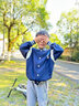 真维斯（Jeanswest）男童春秋外套儿童2026新款学院风拼接棒球服男大童春装时尚夹克衫 藏蓝/快乐生活K+太空骑行 160 实拍图