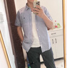 哈吉斯（HAZZYS）男装 夏款衬衣男泡泡纱清爽格子短袖衬衫男ATCZK1BBF51 藏青色NV L （175/96A 48） 实拍图
