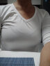 苏洛寻打底衫女春秋季新款韩版性感长袖T恤女套头修身内搭纯色T恤衫 V白色 XL (建议105-115斤) 实拍图