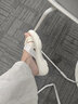 康莉（COMELY）一字拖鞋女夏季羊皮坡跟休闲防滑沙滩交叉带时尚凉拖 米白色 36  实拍图