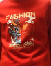 真维斯儿童卫衣加绒拜年服男女童马年冬季新款红色新年衣服保暖冬装 红 J双面狮 120 实拍图