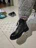 七匹狼马丁靴男真皮靴子秋冬季新款加绒保暖高帮棉皮鞋男士休闲鞋英伦风 黑色3753 41 码 实拍图