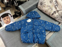 嘟嘟家男童冬装棉服连帽外套新年红色儿童冬季加厚保暖棉衣宝宝棉袄童装 蓝色 130 实拍图