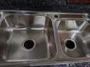 法恩莎（FAENZA） 水槽双槽304不锈钢拉伸洗菜盆厨房洗碗槽台上台下大容量一体盆 780X430 裸槽 实拍图