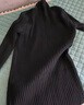 怡曼芙针织连衣裙女秋冬半高领中长款显瘦气质毛衣裙过膝长裙内搭打底裙 黑色 均码 衣长约95 实拍图