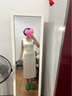 太平鸟女装连衣裙方领无袖气质吊带春收腰抽皱中长款裙子 米白 S  实拍图