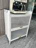 厨房白色置物架微波炉家用带门落地多层收纳柜子多功能防尘储物柜 白色二门【高81cm】 长60*宽32cm 实拍图